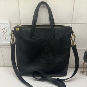 Madewell black zip top transport cross body